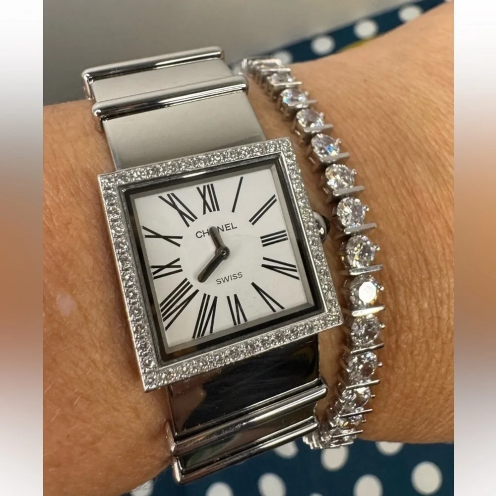 CHANEL Mademoiselle Watches Stainless Steel Bezel Diamond